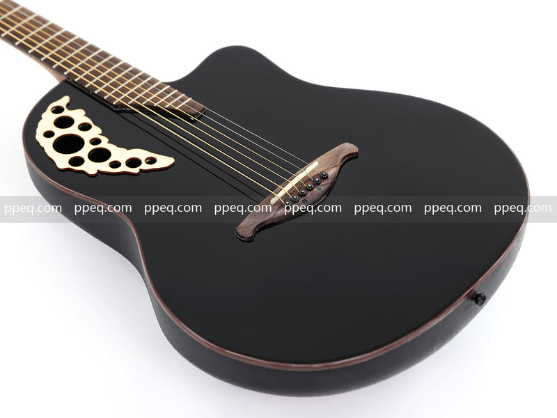 41-inch Roundback Acoustic Guitar with Black Gloss Finish (YMZ-274)