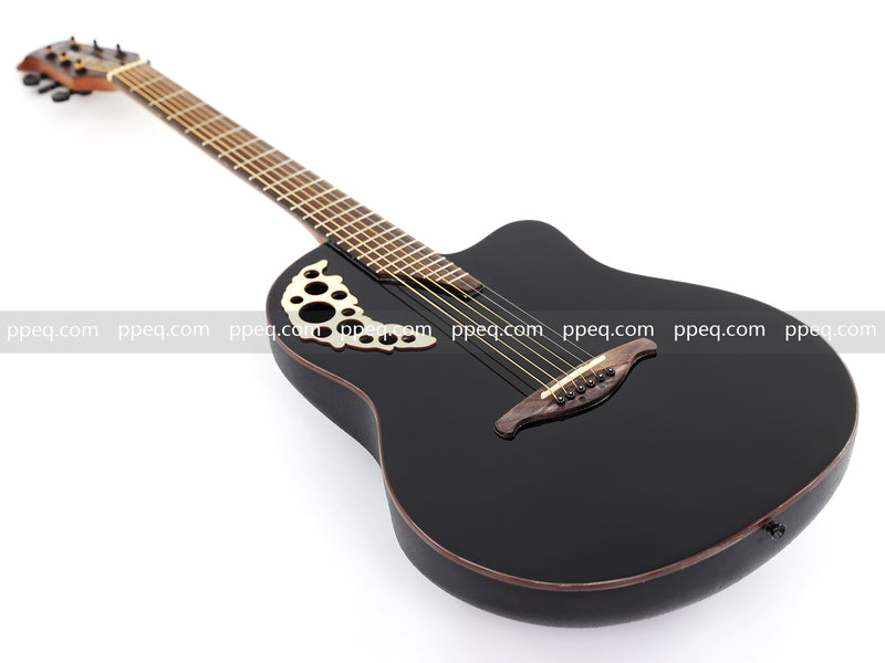 41-inch Roundback Acoustic Guitar with Black Gloss Finish (YMZ-274)
