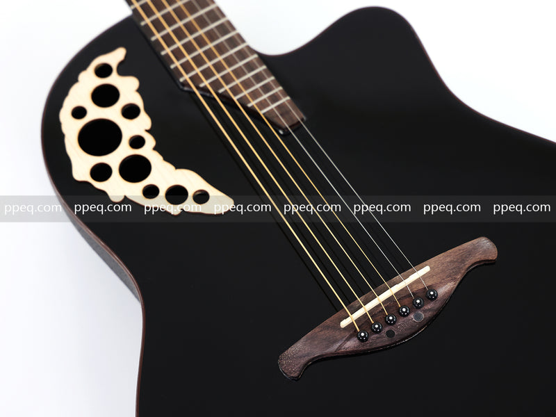 41-inch Roundback Acoustic Guitar with Black Gloss Finish (YMZ-274)