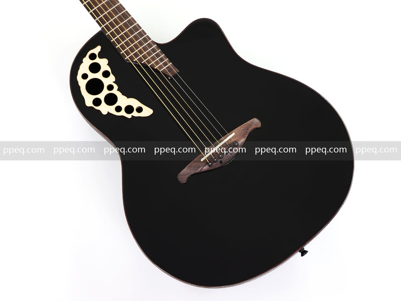 41-inch Roundback Acoustic Guitar with Black Gloss Finish (YMZ-274)