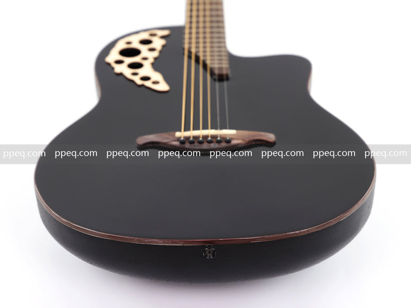 41-inch Roundback Acoustic Guitar with Black Gloss Finish (YMZ-274)