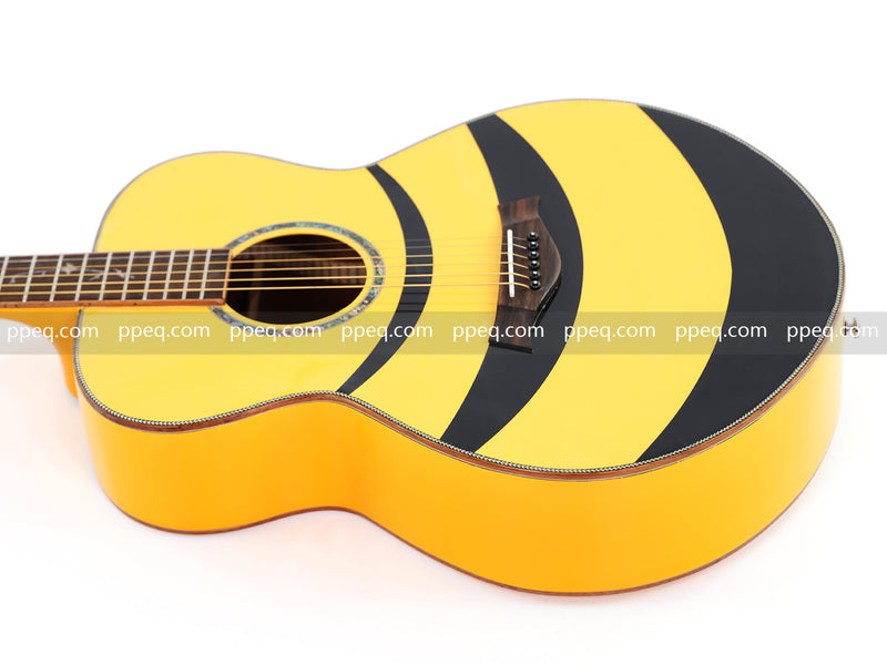 41-inch Solid Spruce Top Acoustic Guitar with Bumblebee Black & Yellow Theme (TY-004)