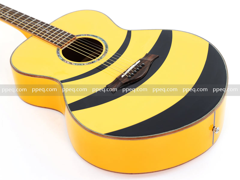 41-inch Solid Spruce Top Acoustic Guitar with Bumblebee Black & Yellow Theme (TY-004)