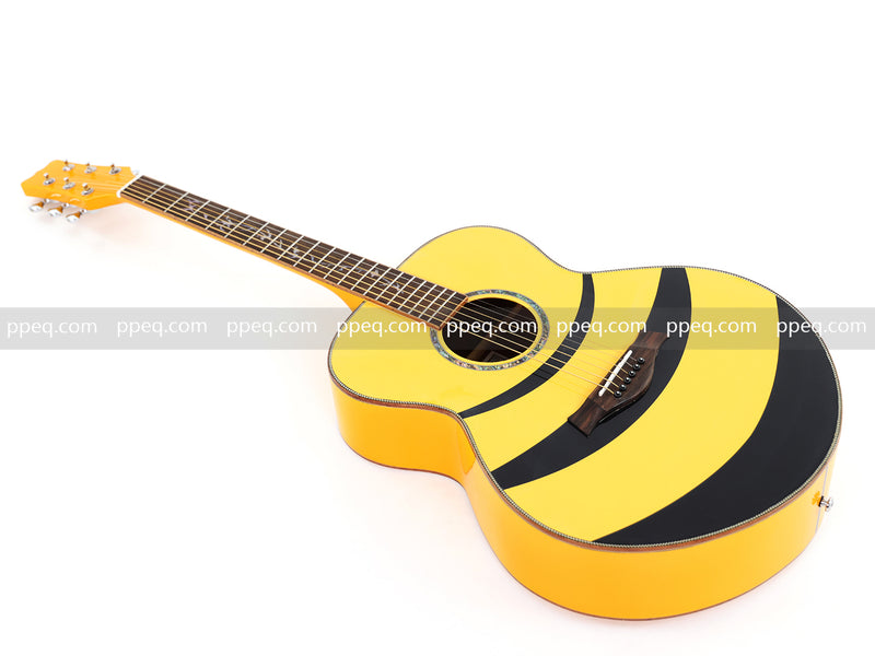 41-inch Solid Spruce Top Acoustic Guitar with Bumblebee Black & Yellow Theme (TY-004)