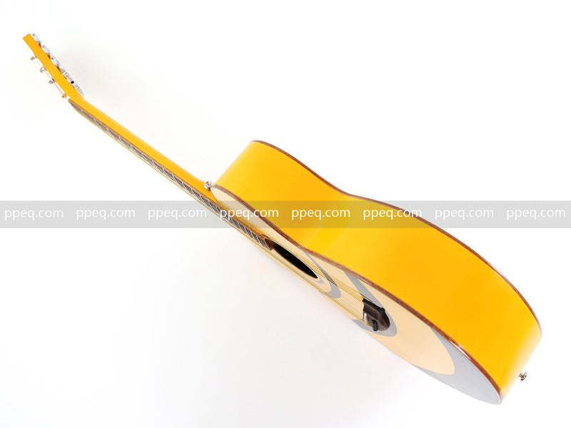 41-inch Solid Spruce Top Acoustic Guitar with Bumblebee Black & Yellow Theme (TY-004)