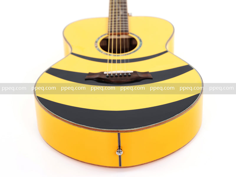 41-inch Solid Spruce Top Acoustic Guitar with Bumblebee Black & Yellow Theme (TY-004)