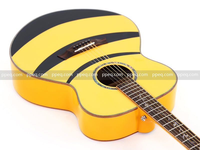 41-inch Solid Spruce Top Acoustic Guitar with Bumblebee Black & Yellow Theme (TY-004)