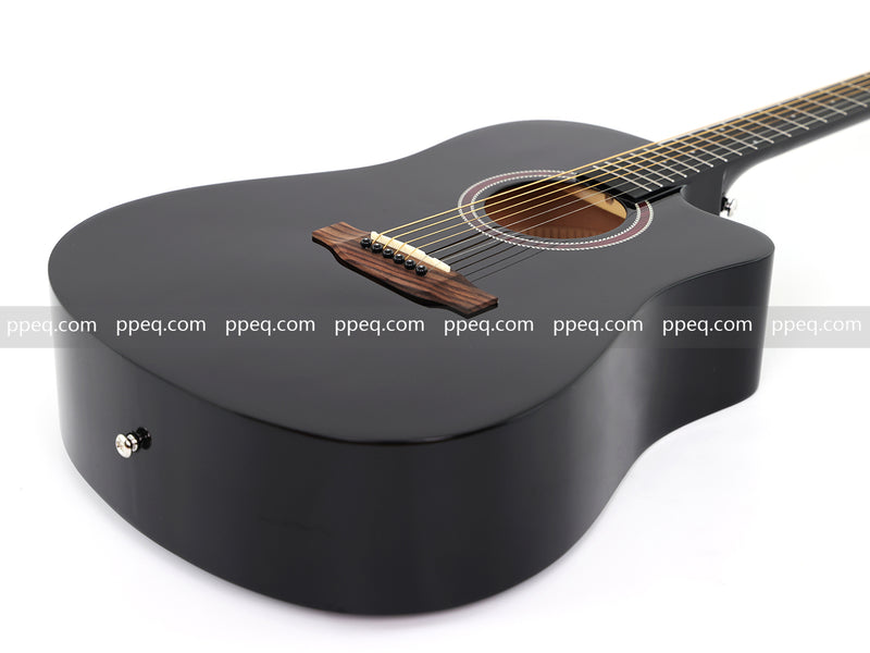 41 Inch All Mahogany - All Black Glossy Finish Acoustic Guitar (JY-D4001 N)