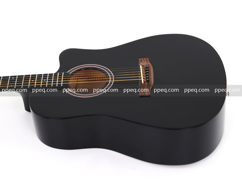 41 Inch All Mahogany - All Black Glossy Finish Acoustic Guitar (JY-D4001 N)