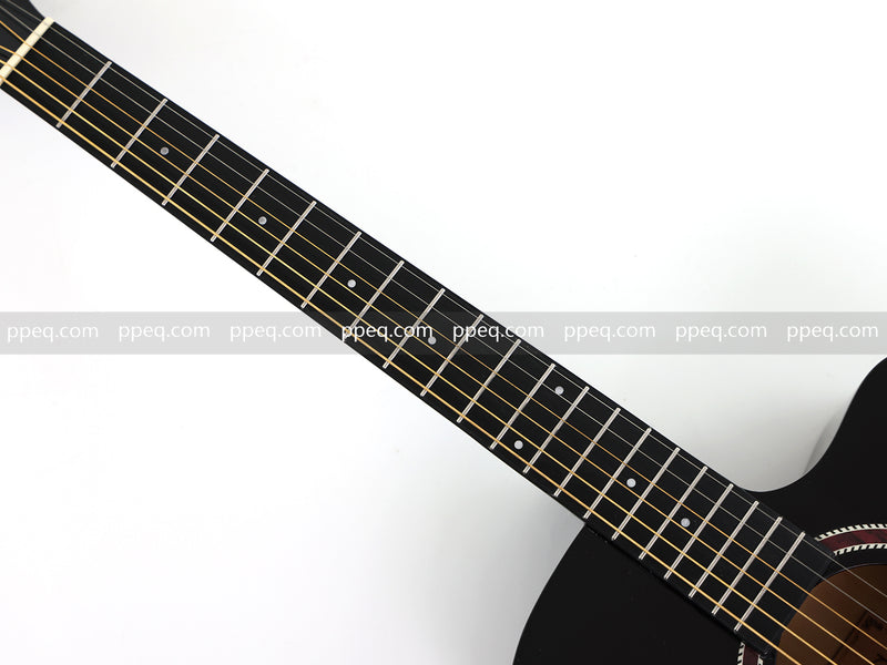 41 Inch All Mahogany - All Black Glossy Finish Acoustic Guitar (JY-D4001 N)