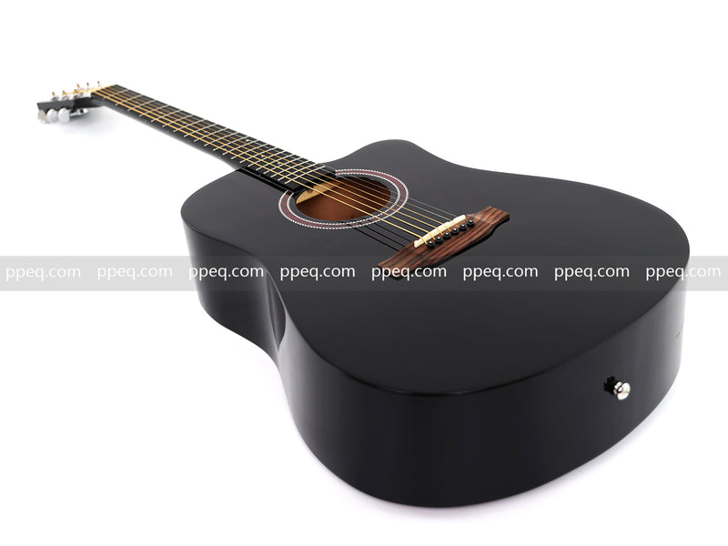 41 Inch All Mahogany - All Black Glossy Finish Acoustic Guitar (JY-D4001 N)