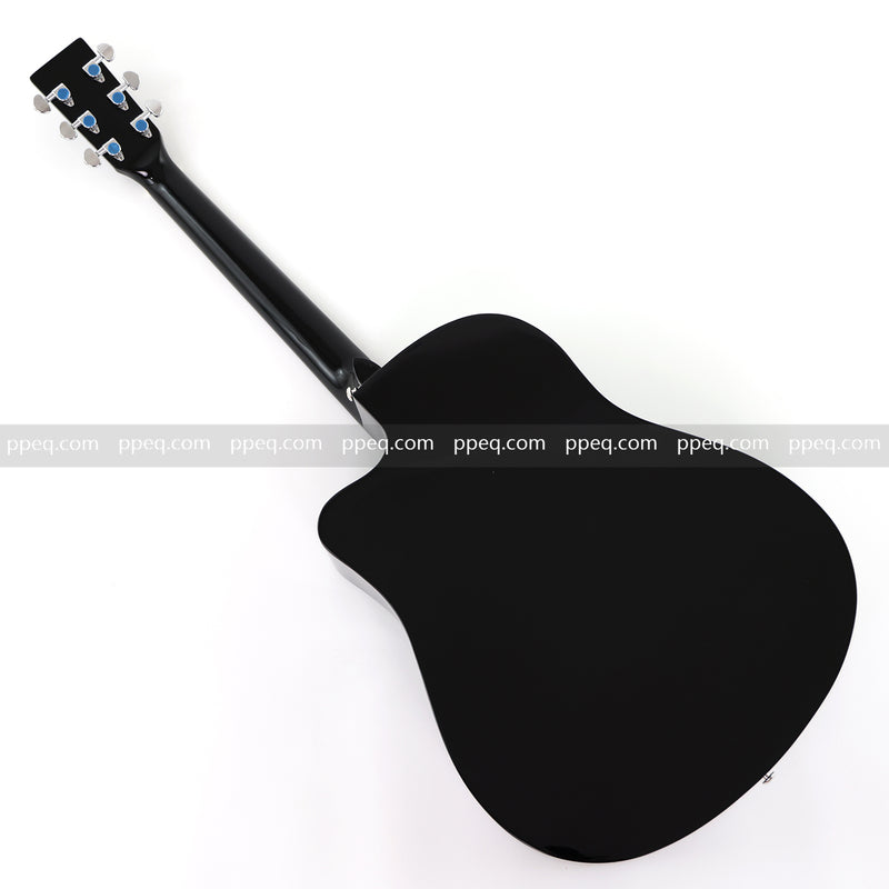 41 Inch All Mahogany - All Black Glossy Finish Acoustic Guitar (JY-D4001 N)