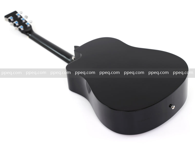 41 Inch All Mahogany - All Black Glossy Finish Acoustic Guitar (JY-D4001 N)