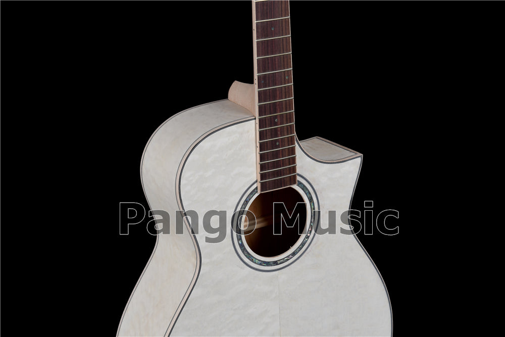 41 Inch Solid Spruce Top DIY Acoustic Guitar Kit with Quilted Maple Veneer (PFA-989)