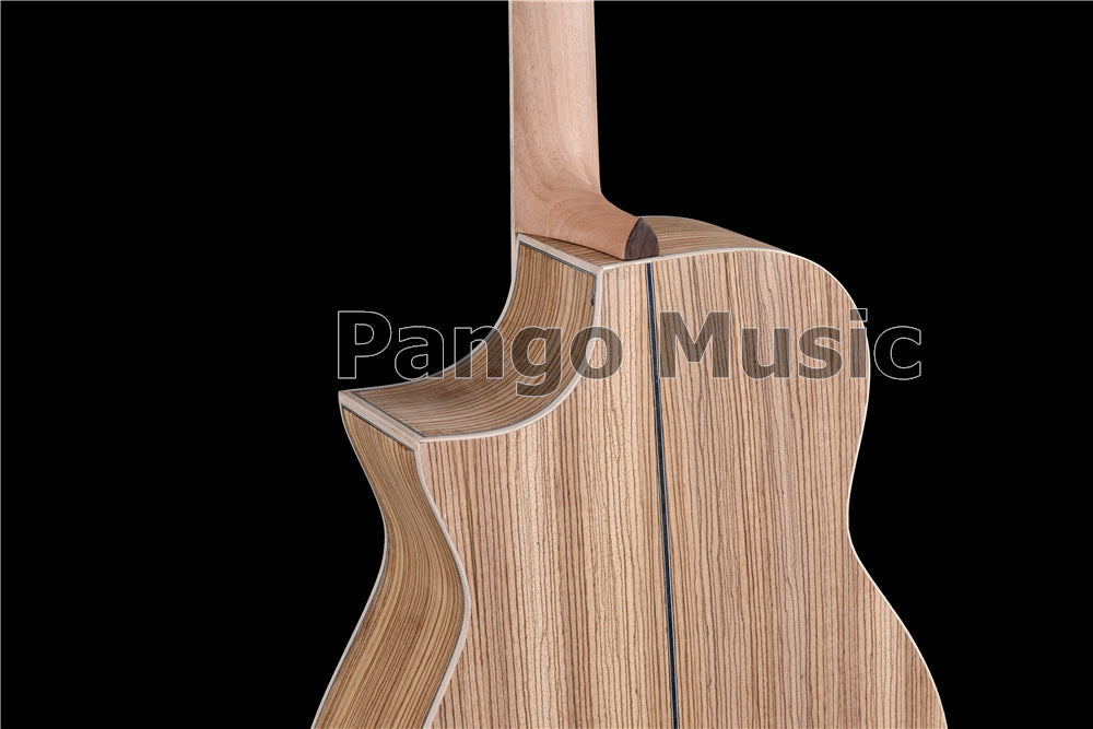 41 Inch Solid Spruce Top DIY Acoustic Guitar Kit with Zebrawood Veneer (PFA-990)