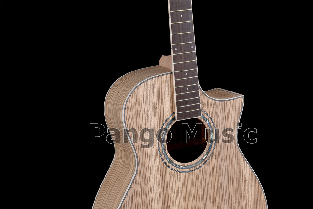 41 Inch Solid Spruce Top DIY Acoustic Guitar Kit with Zebrawood Veneer (PFA-990)