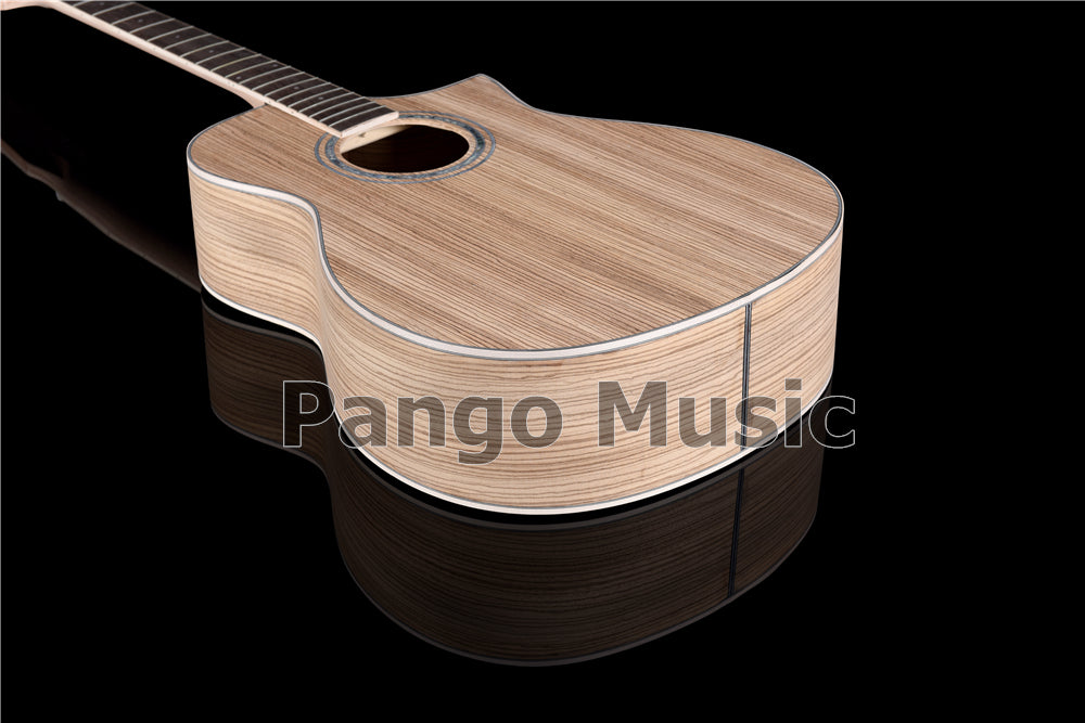 41 Inch Solid Spruce Top DIY Acoustic Guitar Kit with Zebrawood Veneer (PFA-990)