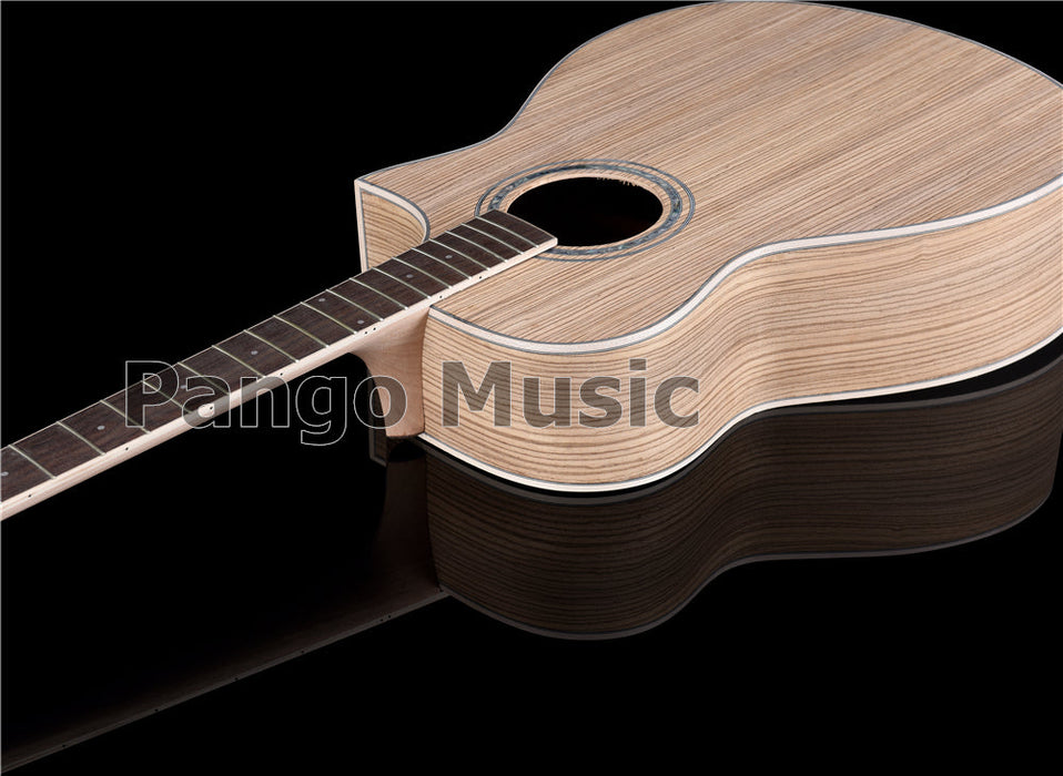 41 Inch Solid Spruce Top DIY Acoustic Guitar Kit with Zebrawood Veneer (PFA-990)