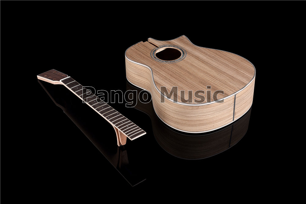 41 Inch Solid Spruce Top DIY Acoustic Guitar Kit with Zebrawood Veneer (PFA-990)