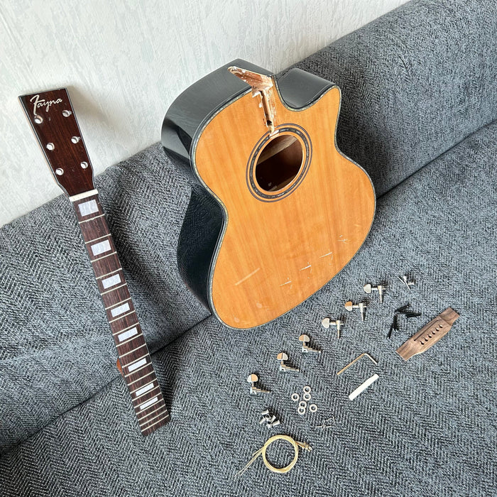 41 Inch Solid Spruce Top LEGO Style DIY Acoustic Guitar with Painting (PHT-004)