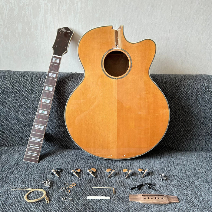 41 Inch Solid Spruce Top LEGO Style DIY Acoustic Guitar with Painting (PHT-006)