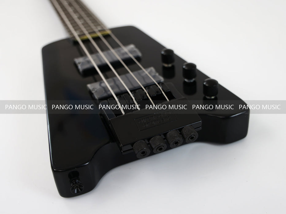 4 Strings All Black Headless Electric Bass Guitar (GKS-036)