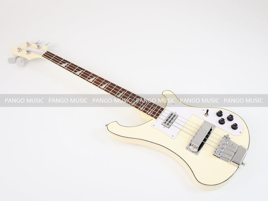 4 Strings All Cream Color Electric Bass Guitar (GKS-100)