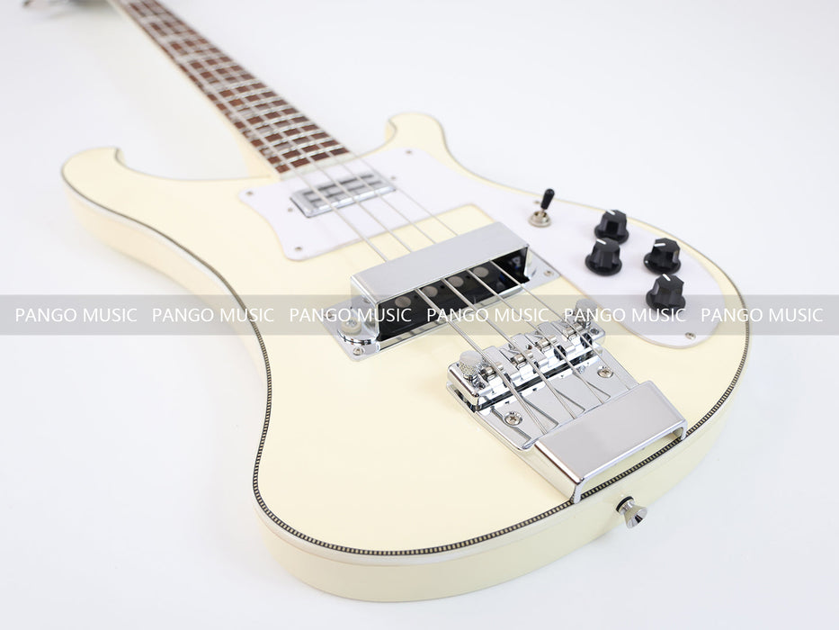 4 Strings All Cream Color Electric Bass Guitar (GKS-100)