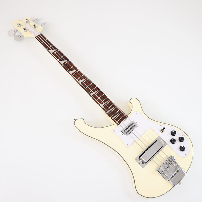 4 Strings All Cream Color Electric Bass Guitar (GKS-100)