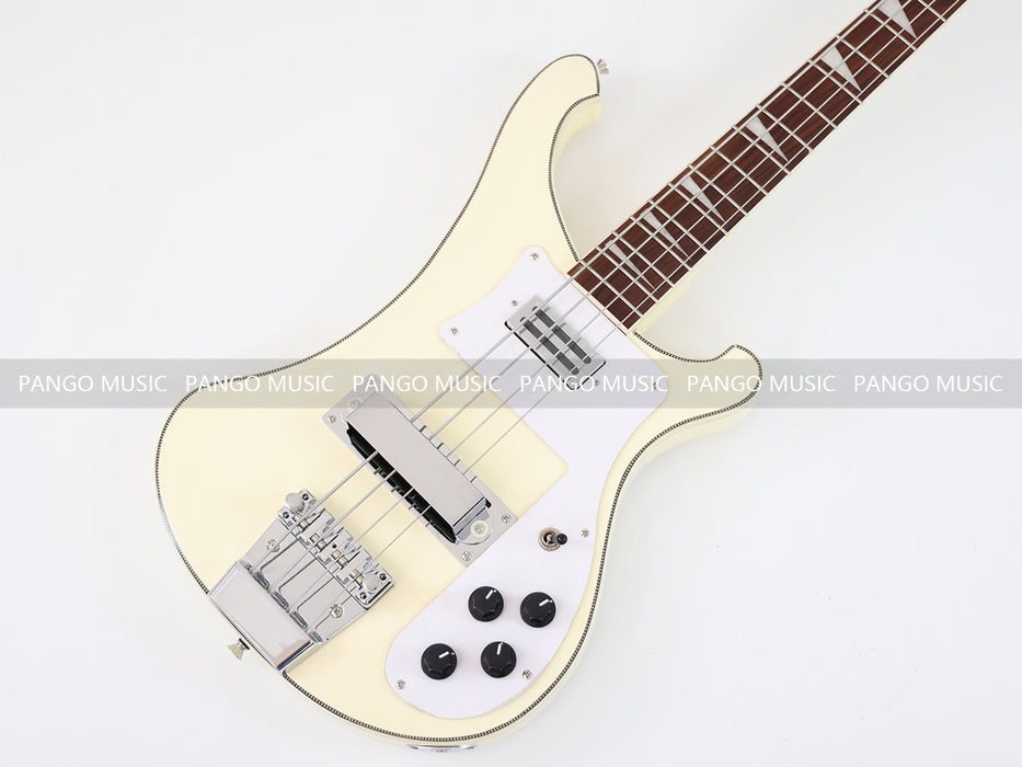 4 Strings All Cream Color Electric Bass Guitar (GKS-100)