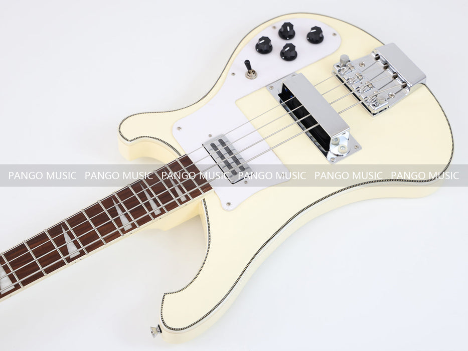 4 Strings All Cream Color Electric Bass Guitar (GKS-100)