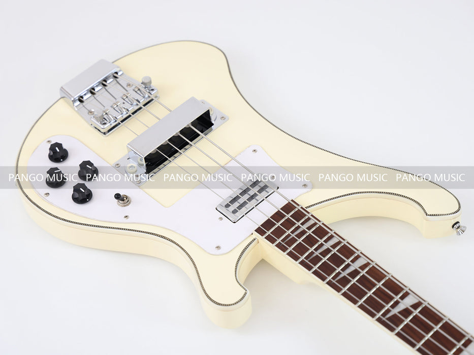 4 Strings All Cream Color Electric Bass Guitar (GKS-100)