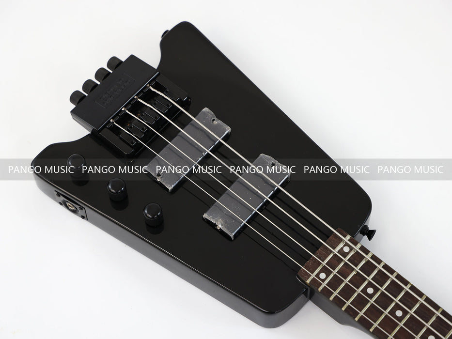 4 Strings Headless All Black Electric Bass Guitar (GKS-079)