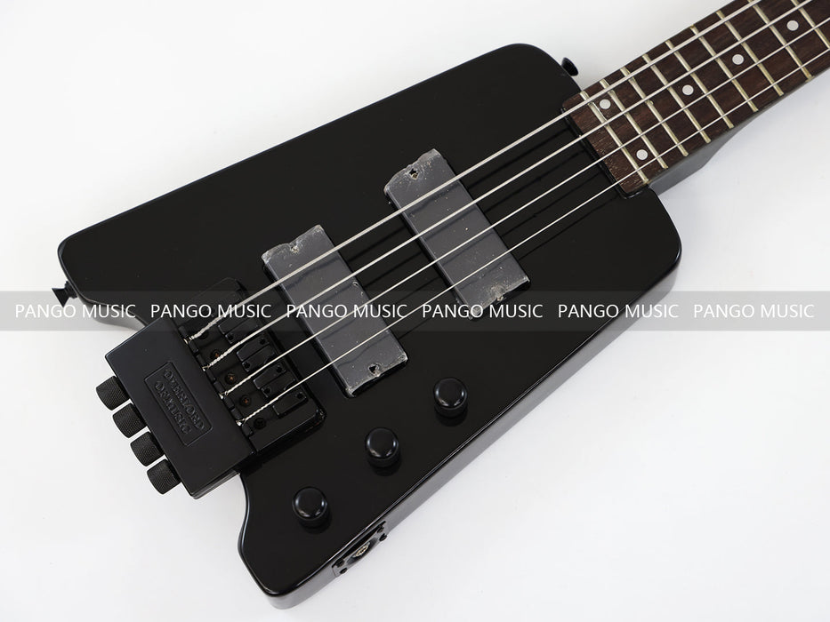 4 Strings Headless All Black Electric Bass Guitar (GKS-079)