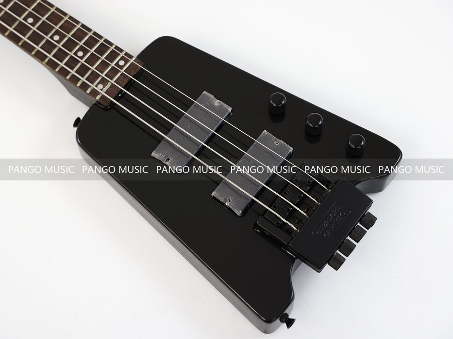 4 Strings Headless All Black Electric Bass Guitar (GKS-079)