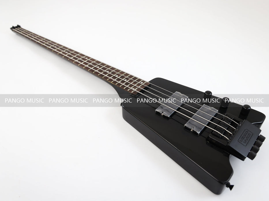 4 Strings Headless All Black Electric Bass Guitar (GKS-079)