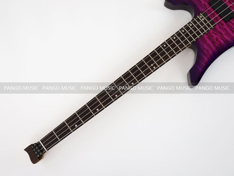 PPEQ 4 Strings Headless Electric Bass Guitar with AAA Quilted Maple Top (PJX-681)