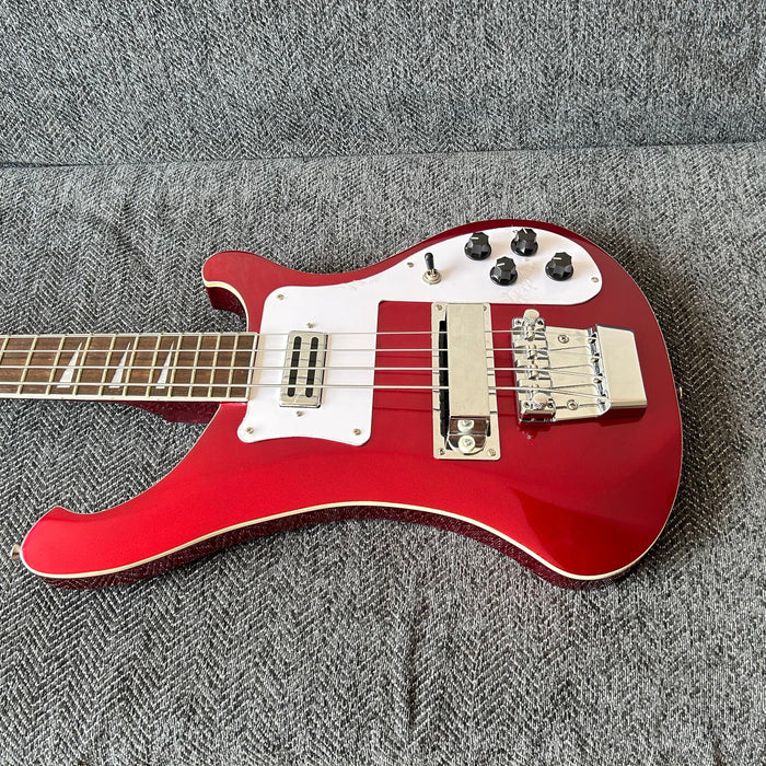 4 Strings Rick Style Bass Guitar with Metallic Red Finish (GKS-008)