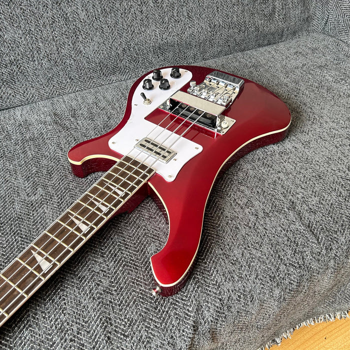 4 Strings Rick Style Bass Guitar with Metallic Red Finish (GKS-008)