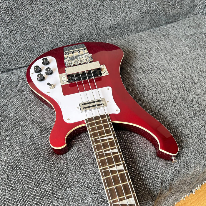 4 Strings Rick Style Bass Guitar with Metallic Red Finish (GKS-008)