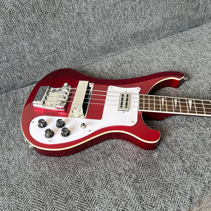 4 Strings Rick Style Bass Guitar with Metallic Red Finish (GKS-008)