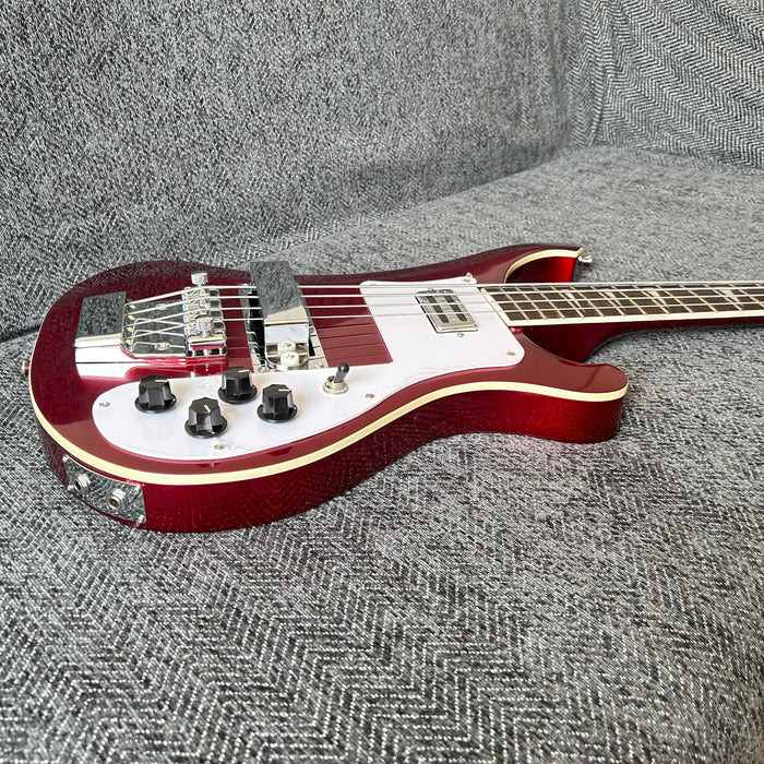 4 Strings Rick Style Bass Guitar with Metallic Red Finish (GKS-008)