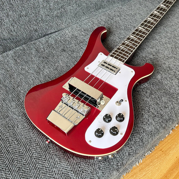 4 Strings Rick Style Bass Guitar with Metallic Red Finish (GKS-008)