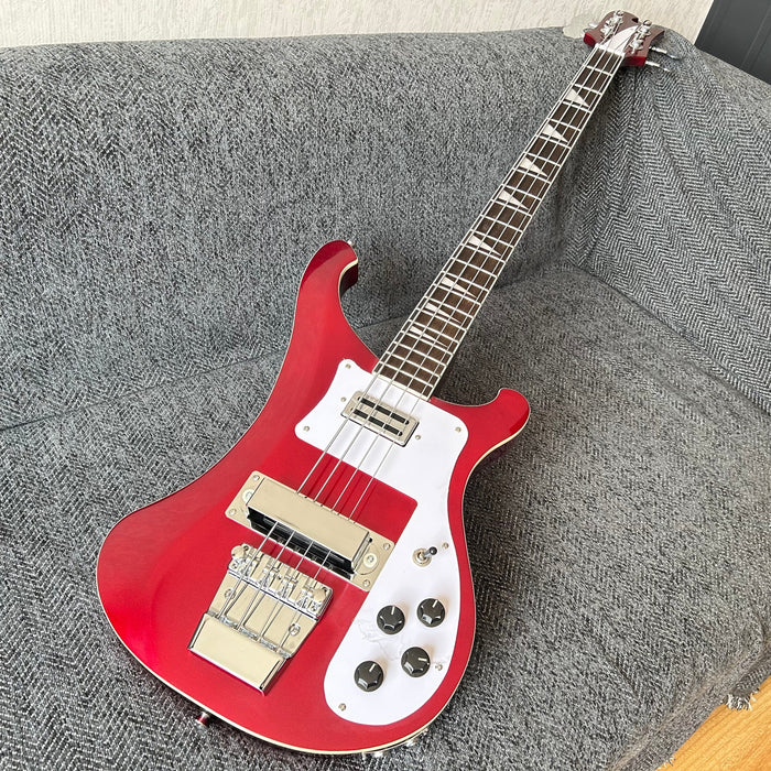 4 Strings Rick Style Bass Guitar with Metallic Red Finish (GKS-008)