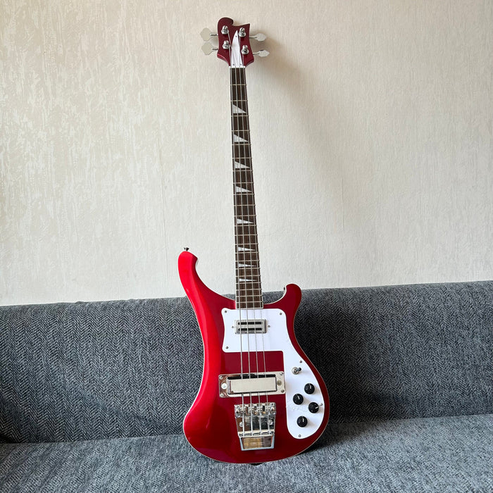 4 Strings Rick Style Bass Guitar with Metallic Red Finish (GKS-008)