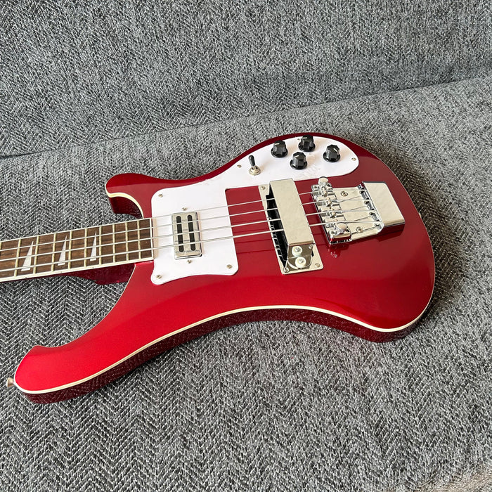 4 Strings Rick Style Bass Guitar with Metallic Red Finish (GKS-008)