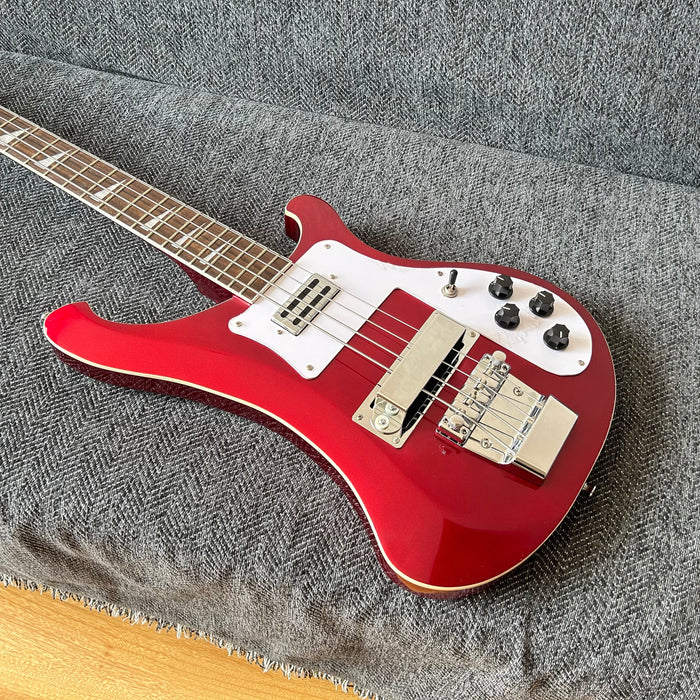 4 Strings Rick Style Bass Guitar with Metallic Red Finish (GKS-008)