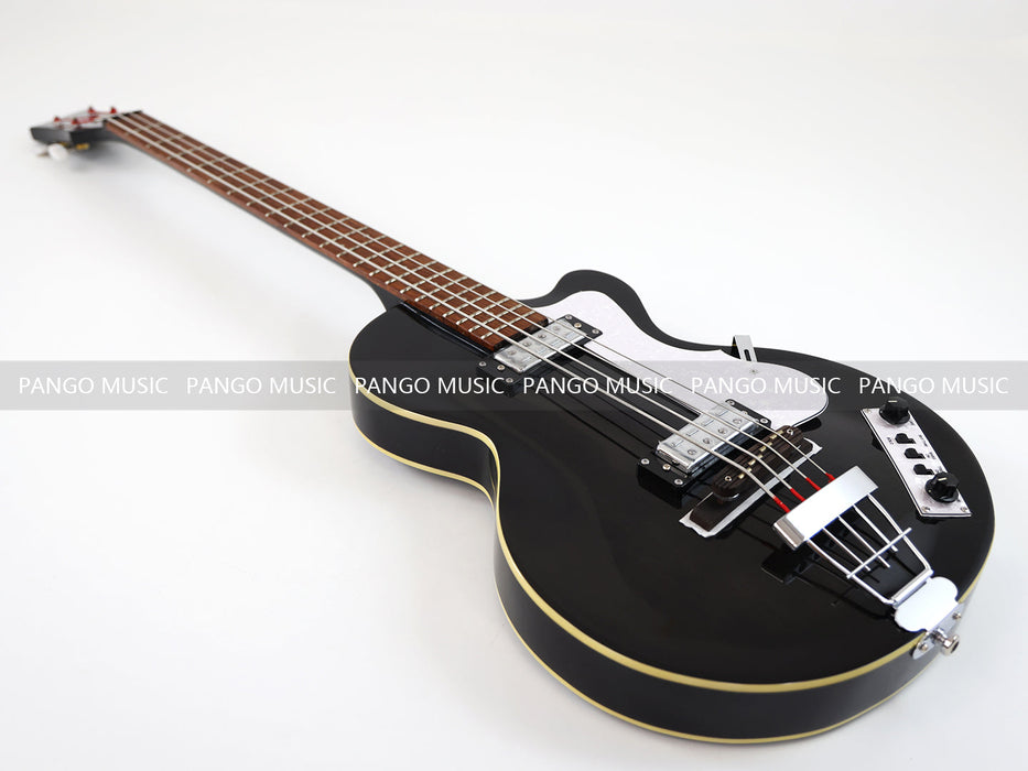 4 Strings Semi Hollow All Black Electric Bass Guitar (PHF-128)