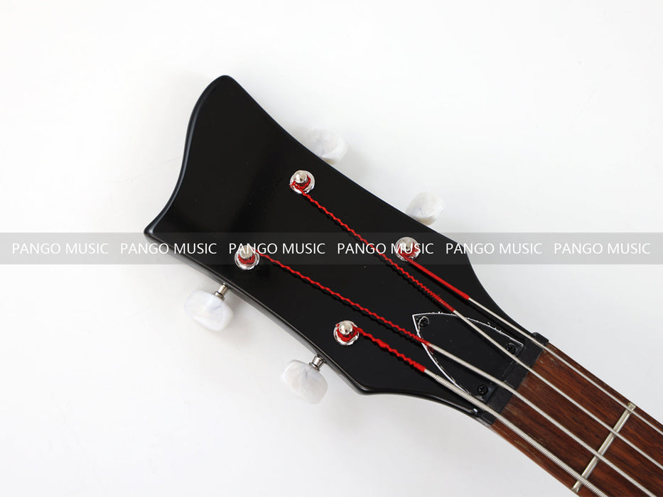 4 Strings Semi Hollow All Black Electric Bass Guitar (PHF-128)