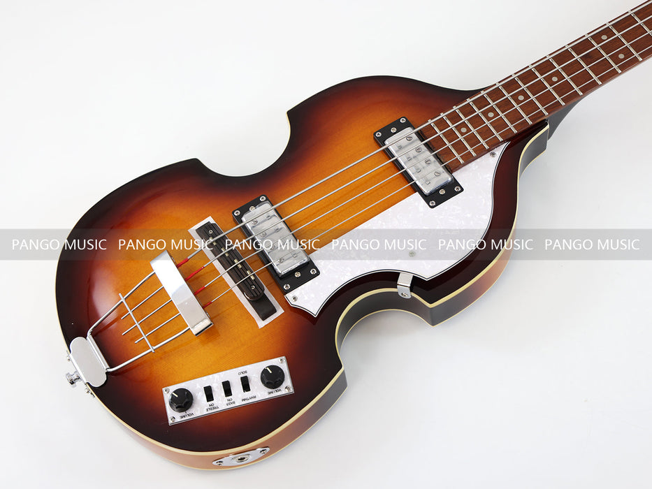 4 Strings Semi Hollow Sunburst Violin Electric Bass Guitar (PHF-130)